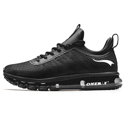 Running sneakers Stevvex men's with air cushion mesh black athletic non-slip walking shoe on Tampa Home & Garden Store