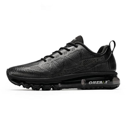 Stevvex running sneakers with breathable mesh and air cushion sole black athletic shoes on Tampa Home & Garden Store