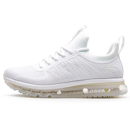 Stevvex Sport Men's Running Shoes white mesh with air cushion sole athletic non-slip sneakers on Tampa Home & Garden Store
