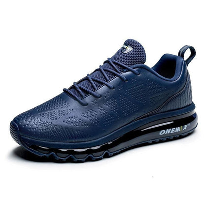 Men's navy running sneaker with breathable mesh upper and air cushion sole ONEMIX Stevvex on Tampa Home & Garden Store