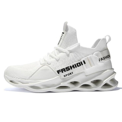 Stevvex white mens sneakers breathable running shoes with blade midsole for casual gym wear on Tampa Home & Garden Store