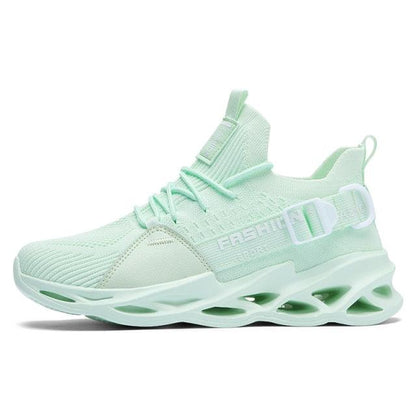 Stevvex men's mint green sneakers with breathable knit upper, midfoot strap, sculpted sole on Tampa Home & Garden Store
