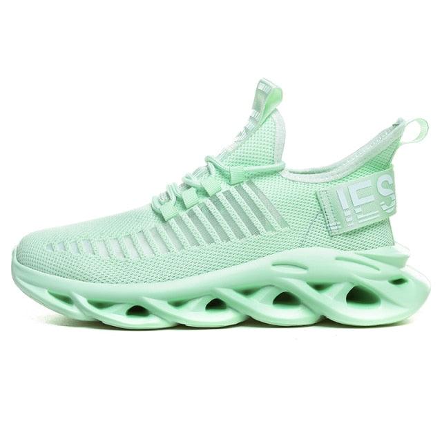 Men's mint green breathable running sneaker with blade-style sole by Stevvex on Tampa Home & Garden Store