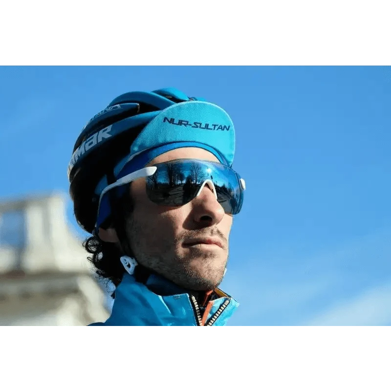 Sport riding sunglasses Stevvex for men with blue lenses and white frame cycling eyewear on Tampa Home and Garden Store