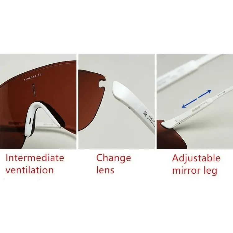Sport riding sunglasses Stevvex men brown lens, changeable lens, adjustable mirror legs on Tampa Home & Garden Store