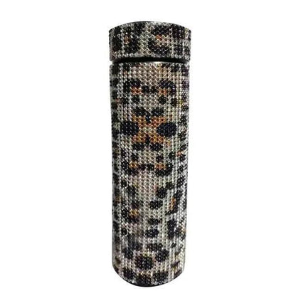 Thermos bottle with leopard diamond rhinestone pattern, stainless steel by Stevvex on Tampa Home & Garden Store