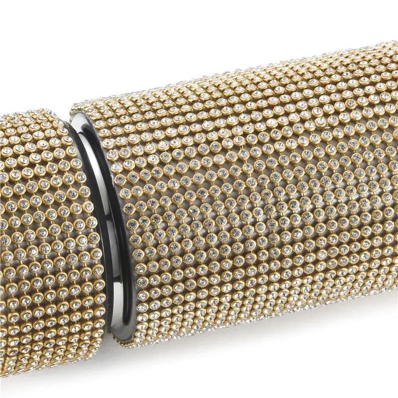 Stevvex crystal-studded gold stainless steel thermos bottle, diamond-embellished vacuum flask on Tampa Home & Garden Store