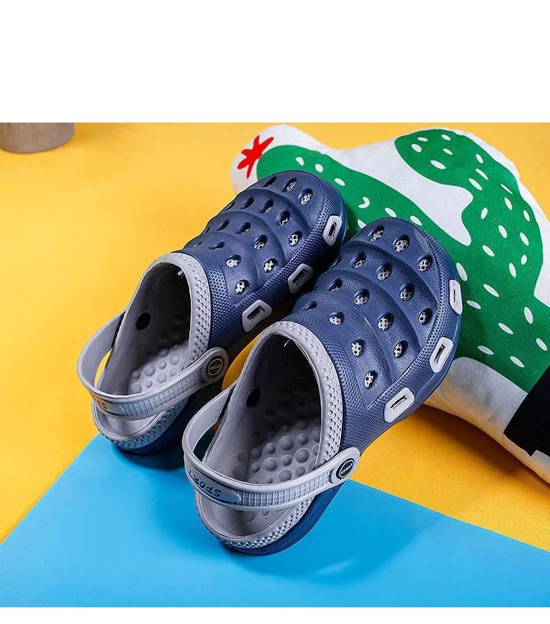 Stevvex blue sport summer slip-on sandals with adjustable strap, non-slip water shoes pair on Tampa Home & Garden Store