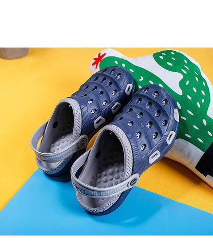 Stevvex blue sport summer slip-on sandals with adjustable strap, non-slip water shoes pair on Tampa Home & Garden Store
