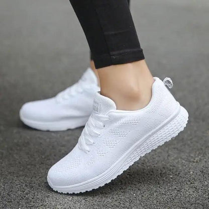 Sport Woman Tenis Sneakers Stevvex white breathable knit, casual elegant comfort sneakers on Tampa Home & Garden Store