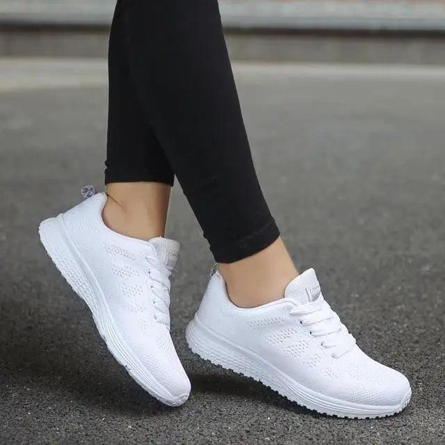 Stevvex ST14100RFP white women's sneakers with breathable mesh upper for casual athletic style on Tampa Home & Garden Store