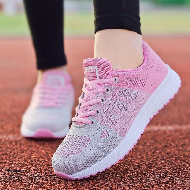 Stevvex women's sneakers pink gray breathable mesh walking shoes lightweight casual on Tampa Home & Garden Store