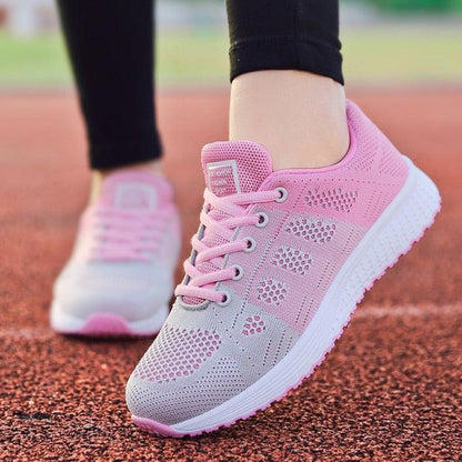 Stevvex women's sneakers pink gray breathable mesh walking shoes lightweight casual on Tampa Home & Garden Store