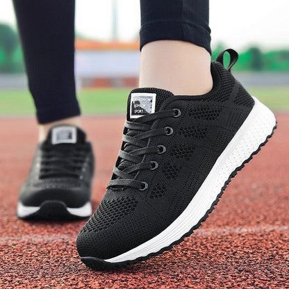 Stevvex black breathable mesh sneakers pair lightweight casual walking shoes on Tampa Home & Garden Store