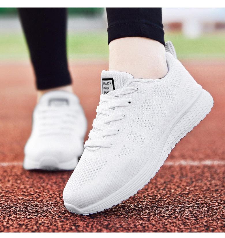 Stevvex women's white breathable mesh sneakers for casual walking, lightweight and comfortable on Tampa Home & Garden Store