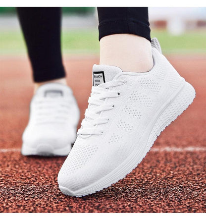 Stevvex women's white breathable mesh sneakers for casual walking, lightweight and comfortable on Tampa Home & Garden Store