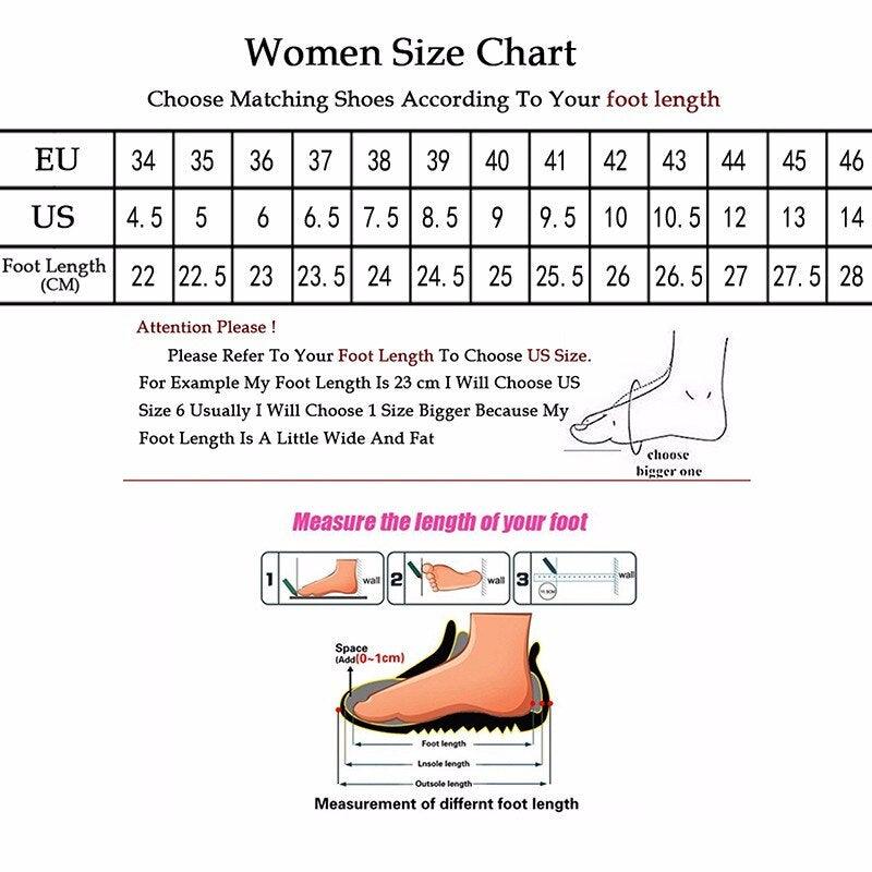 Sneaker size chart and foot length guide for Stevvex women sneakers with EU/US tables cm on Tampa Home & Garden Store