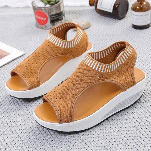Sport Women Slip on Open Toe Platform Sandals