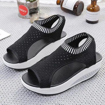 Sport Women Slip on Open Toe Platform Sandals