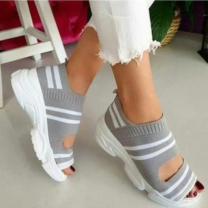 Sport Women Slip on Open Toe Platform Sandals