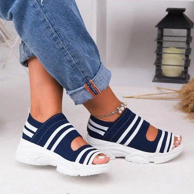 Sport Women Slip on Open Toe Platform Sandals