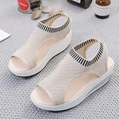 Sport Women Slip on Open Toe Platform Sandals