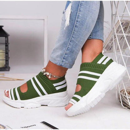Sport Women Slip on Open Toe Platform Sandals