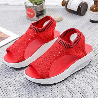 Sport Women Slip on Open Toe Platform Sandals