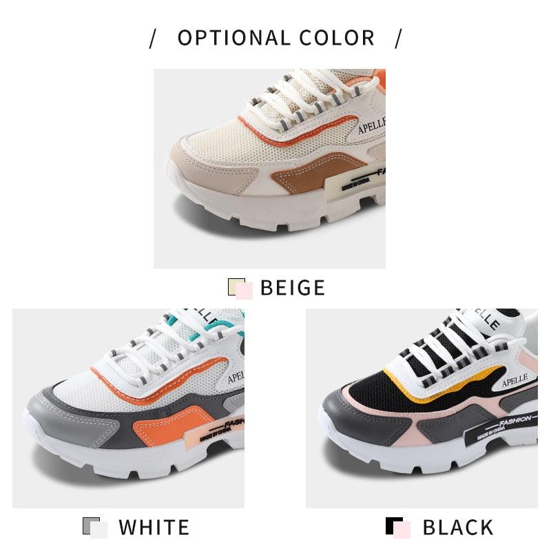 Stevvex Women's Running Shoes athletic sneakers with mesh upper and chunky platform in 3 colors on Tampa Home & Garden Store