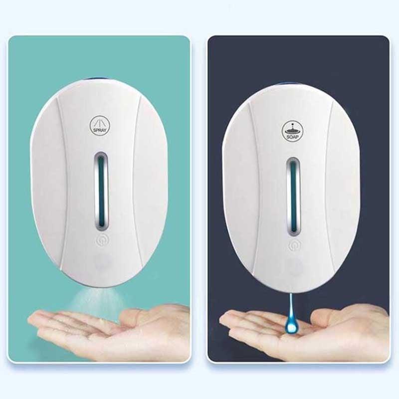 Stevvex touchless wall-mounted dispenser for foam soap and sanitizer, white, two-pack on Tampa Home & Garden Store