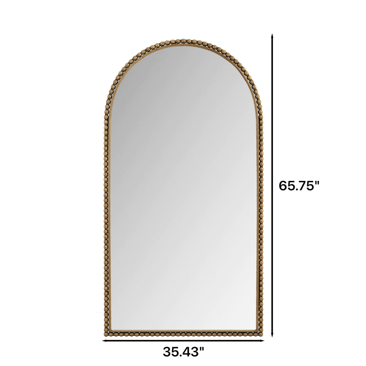 Iron arch full-length mirror with gold beaded frame and supporting feet by HouseOfZazla on Tampa Home & Garden Store