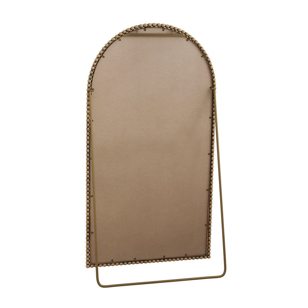 Iron Arch Retro Full Length Mirror by HouseOfZazla gold with beaded edge and legs on Tampa Home & Garden Store
