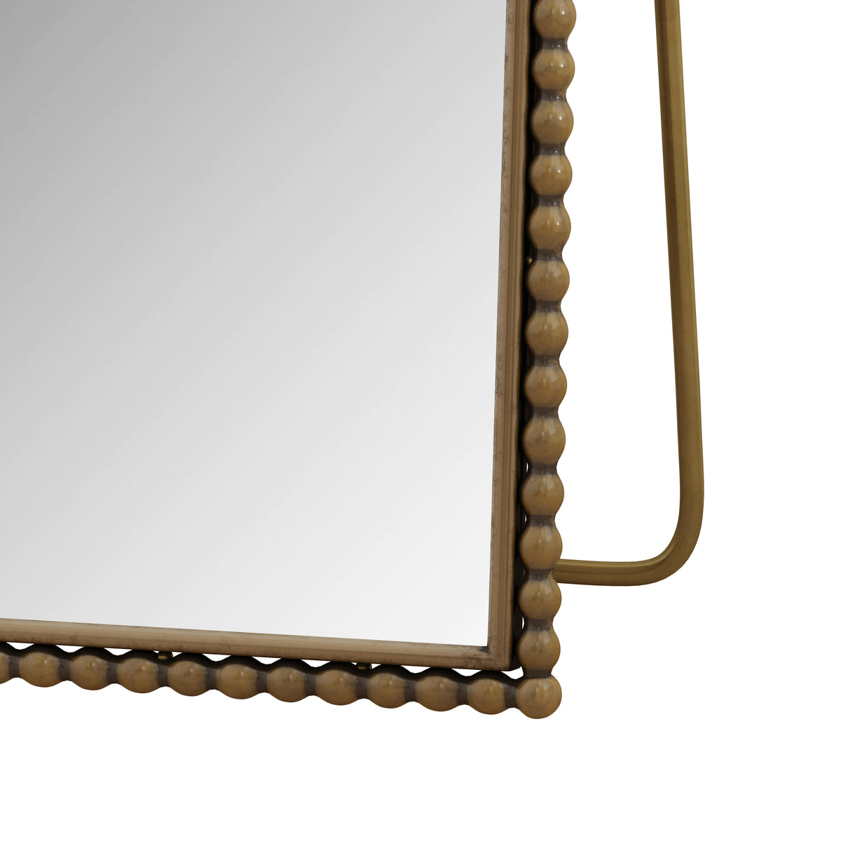 Iron arch retro full-length mirror in gold frame with beaded edge detailing on Tampa Home & Garden Store