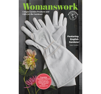 Goatskin Gauntlet Glove pair, light gray, gardening accessory by Womanswork on Tampa Home & Garden Store
