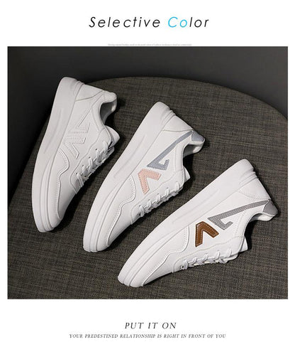 Stevvex white leather platform sneakers with pastel accents, 3 pairs lace-up walking shoes on Tampa Home & Garden Store