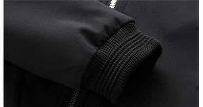 Stevvex black lightweight men's jacket sleeve with ribbed cuff and zipper on Tampa Home & Garden Store