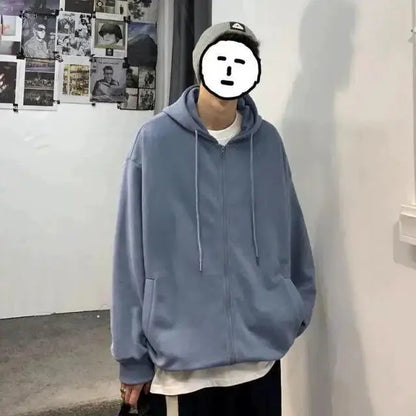 Spring Hooded Mens Cotton Jacket Sweatshirt