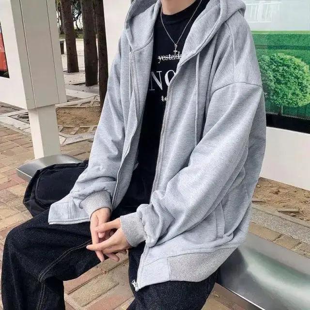 Spring Hooded Mens Cotton Jacket Sweatshirt