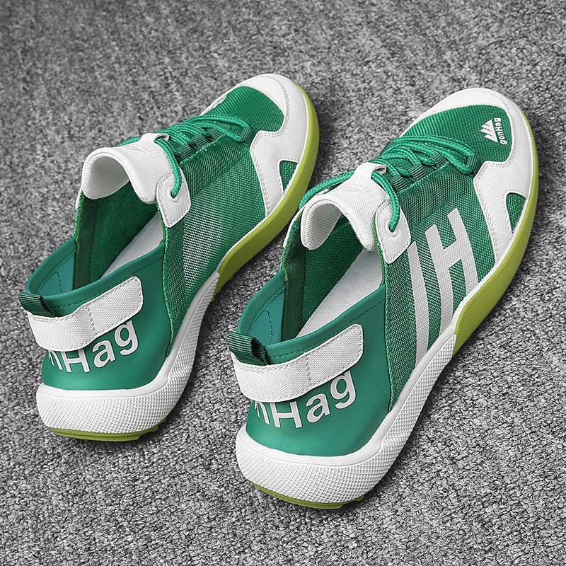 Stevvex green mesh sneakers with white overlays and lime sole; breathable comfort pair on Tampa Home & Garden Store