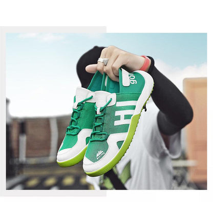 Stevvex Spring mens slip-on casual sneakers green mesh with white accents lime sole 2 shoes on Tampa Home & Garden Store