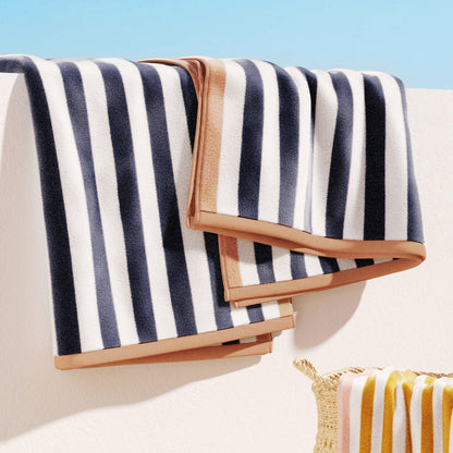 Cabana Cotton Beach Towel and Striped Border
