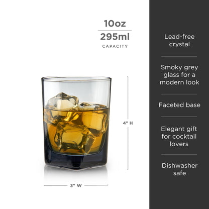 Hexagonal Crystal Double Old Fashioned Glass Set