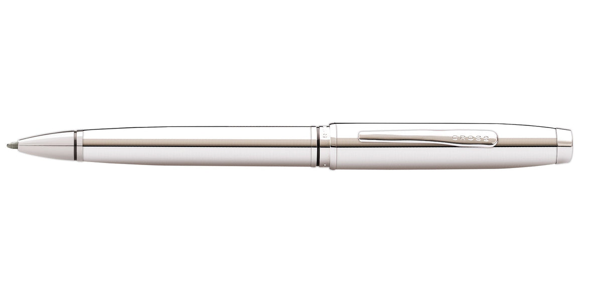 Coventry polished chrome ballpoint pen by CROSS with beige center band and CROSS clip on Tampa Home & Garden Store