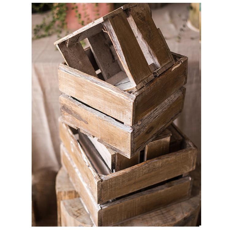 Square Cube Solid Wood Crates weathered wood, a stack of crates RusticReach on Tampa Home & Garden Store