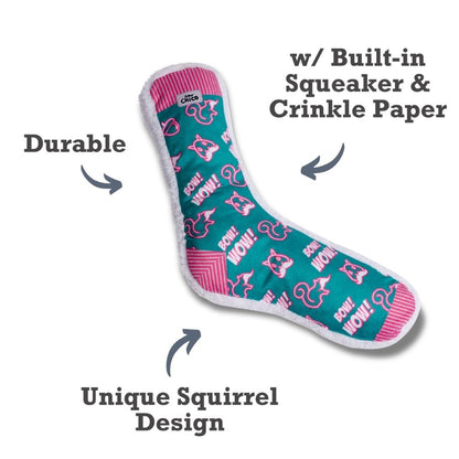 Chaussette en peluche couineuse pour chien – Motif écureuil Whimsy Wonders