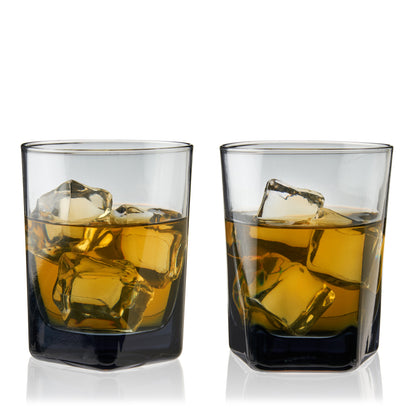 Hexagonal Crystal Double Old Fashioned Glass Set