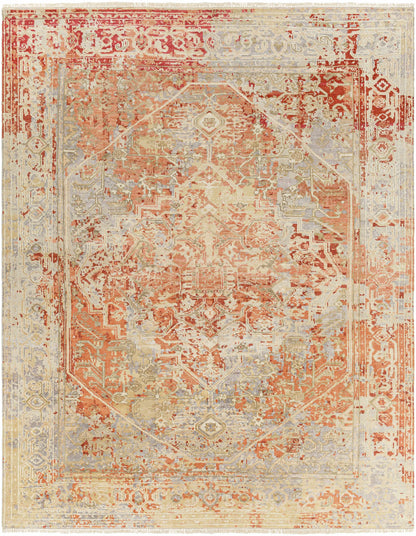 Juji Burnt Orange Hand Knotted Wool Rug Set