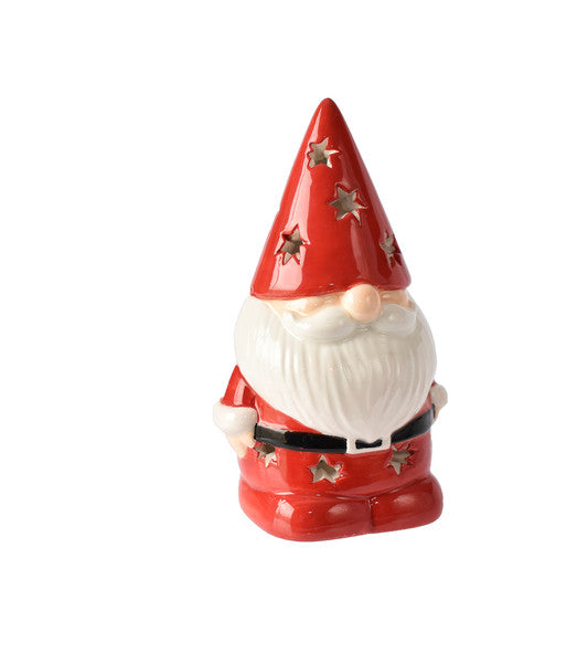 Gnome miniature en céramique lumineux à LED