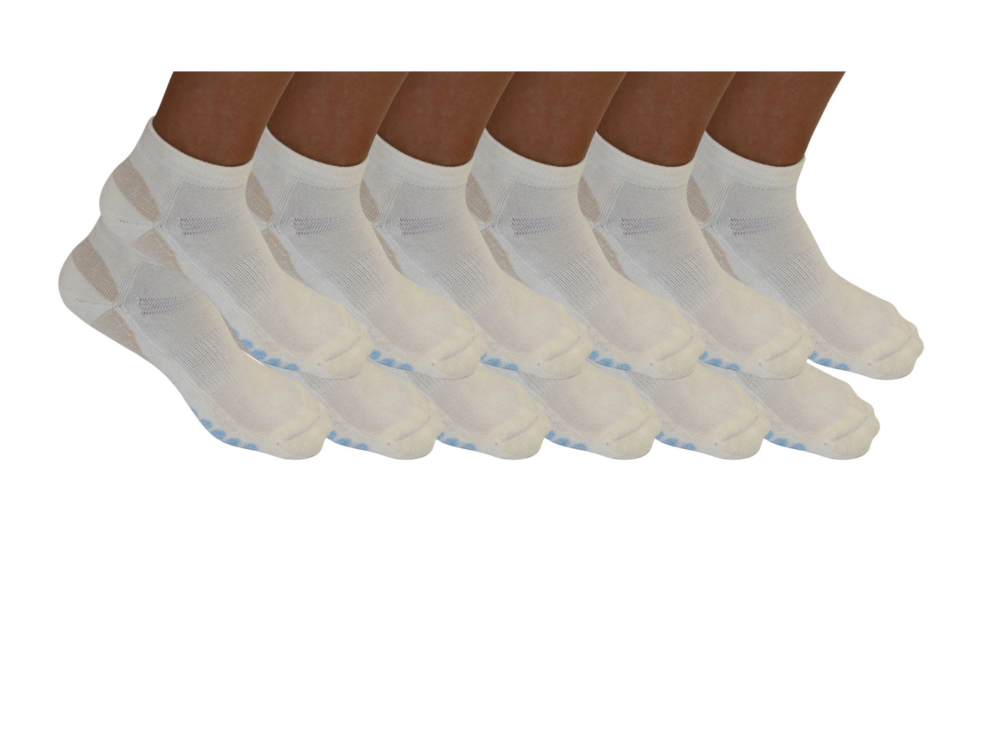 Socks Spun Bamboo High Performance Anklet Bamboo Viscose, natural with blue pad, 12-pack on Tampa Home & Garden Store
