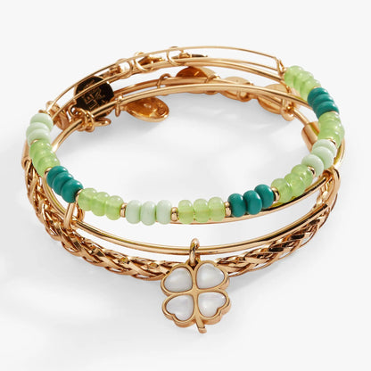 Lucky Four Leaf Clover Set of Three Bangles